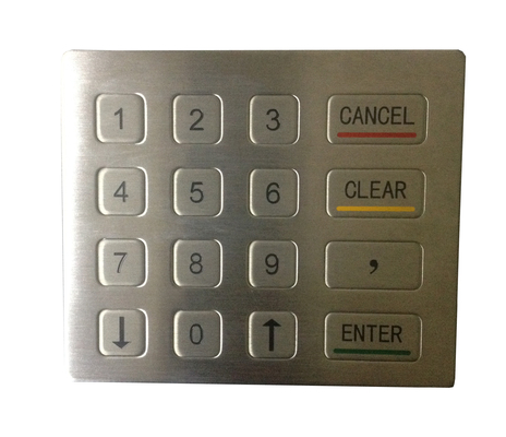 China Weather proof oil proof  16 keys USB ESD industrial metal keypad with flat design supplier