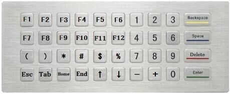 China 40 keys industrial metal keypad with stainless steel flat keys for kiosk parking system supplier
